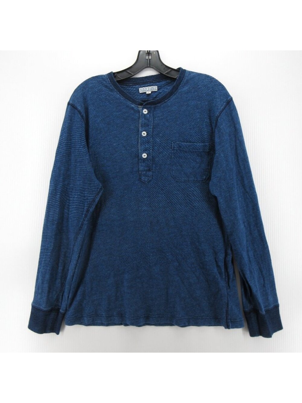 Wallace & Barnes Shirt Large Henley Slub Cotton Pullover Pocket Knit